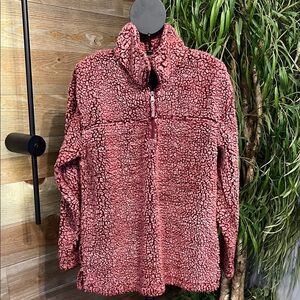 Boxercraft burgundy sherpa 1/4 zip pullover. Large.